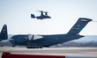 U.S. Air Force Boeing C-17 Globemaster III and Bell-Boeing V-22 Osprey landed at Rzeszow-J...