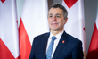 Swiss President Ignazio Cassis at the Chancellery in Warsaw, Poland, on March 21, 2022. 