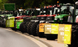 tractors are seen parked  in front of Ministry of Agriculture in Bonn, Germany on August 1...