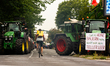 hundreds farmers and their tractors gather in front of Ministry of Agriculture in Bonn, Ge...