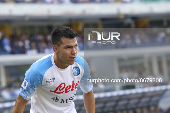 Hirving :Lozano of SSC Napoli during Hellas Verona vs SSC Napoli, 1° Serie A Tim 2022-23 game at Marcantonio Bentegodi Stadium in Verona, It...