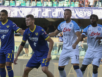Pawel Dawidowicz of Hellas Verona FC and Amir Rrahmani of SSC Napoli during Hellas Verona vs SSC Napoli, 1° Serie A Tim 2022-23 game at Marc...