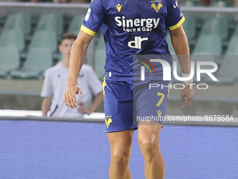 Antonin Barak of Hellas Verona FC play the ball during Hellas Verona vs SSC Napoli, 1° Serie A Tim 2022-23 game at Marcantonio Bentegodi Sta...
