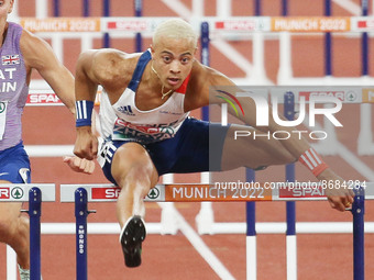 Sasha Zhoya of France during the Athletics, Semi-final Men&#39;s 110m Hurdles at the European Championships Munich 2022 on August 17, 2022 i...