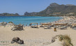 Tourism in Greece - The exotic beach of Falassarna at the western side of Crete island dur...