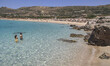 Tourism in Greece - The exotic beach of Falassarna at the western side of Crete island dur...