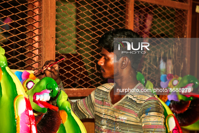 Construction Of A Hindu Chariot In Sri Lanka