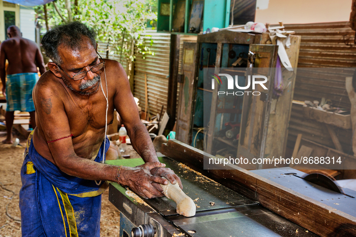 Construction Of A Hindu Chariot In Sri Lanka