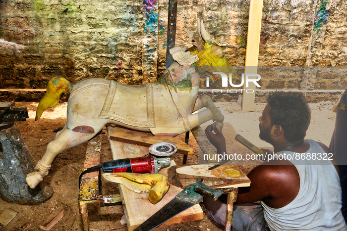 Construction Of A Hindu Chariot In Sri Lanka