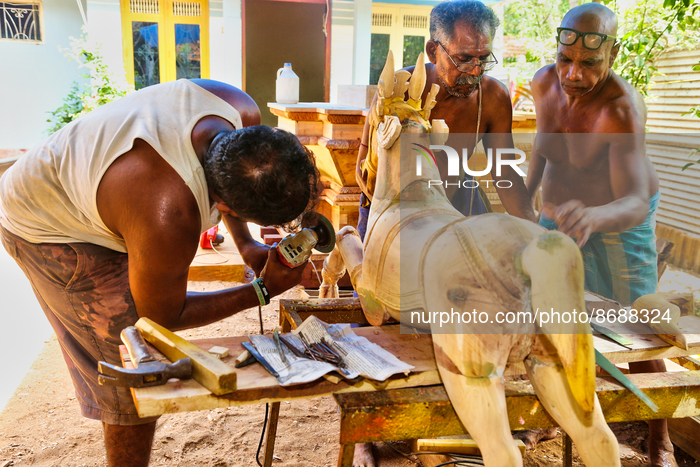 Construction Of A Hindu Chariot In Sri Lanka