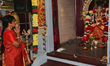 Tamil Hindu devotees offer prayers to Goddess Sri Nagapooshani Amman at a Tamil Hindu temp...