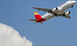 Airbus A320-214, from Iberia company, taking off from the Barcelona airport, in Barcelona...