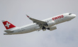 Airbus A320-271N, from Swiss company, taking off from the Barcelona airport, in Barcelona...