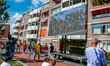 People are watching La Vuelta in a big screen, during the third stage held in The Netherla...