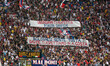 Bologna FC fans hold sign for   "Davide" during the italian soccer Serie A match Bologna F...