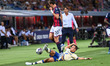 Hellas Verona's Filippo Terracciano and Bologna's Andrea Cambiaso during the italian socce...