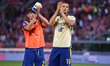 Hellas Verona's Milan Djuric greets the fans at the end of the match during the italian so...