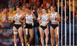 Athletics, Belgium womens 4x100m relay team before the womens 4x100m Relay Final 
