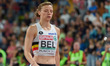 Athletics, Elise Mehuys (Belgium) before the start to the womens 4x100m Relay Final 