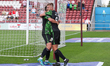 George Miller celebrates after scoring for Doncaster Rovers, to take the lead to make it 1...