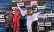 Podium of general standings of UCI Mountain Bike World Cup  2022 - Elite Women Downhill ra...
