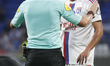 Romain FAIVRE of Lyon and Referee Pierre GAILLOUSTE during the French championship Ligue 1...