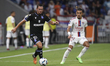 Gaetan PERRIN of Auxerre and Malo GUSTO of Lyon during the French championship Ligue 1 foo...