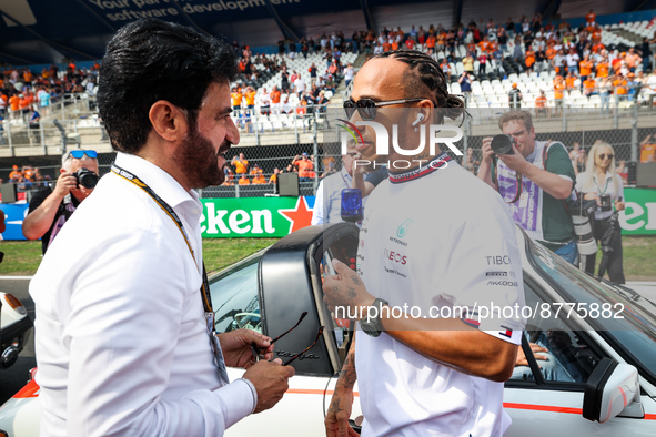 BEN SULAYEM Mohammed (uae), President of the FIA, with HAMILTON Lewis (gbr), Mercedes AMG F1 Team W13, portrait during the Formula 1 Heineke...