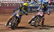 Kyle Howarth (Captain) of Sheffield TruPlant Tigers leads Tom Brennan of Belle Vue ATPI Ac...