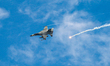Taiwanese IDF fires flares while maneuvering  during the 2-day live-fire drill, amid inten...