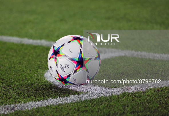 The official ball of the Champions League during the match between FC Barcelona and FC Vikoria Plzen, corresponding to the week 1 of the gro...
