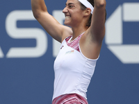 Caroline Garcia of France celebrates her victory during day 7 of the US Open 2022, 4th Grand Slam tennis tournament of the season on Septemb...