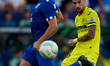 Alex Baena (R) of Villarreal CF competes for the ball with Jesper Karlstrom of KKS Lech Po...