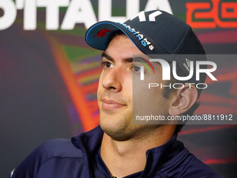 Nicholas Latifi driving the (06) Williams Racing FW44 during the driver press conference of F1 Grand Prix of Italy at Autodromo di Monza on...
