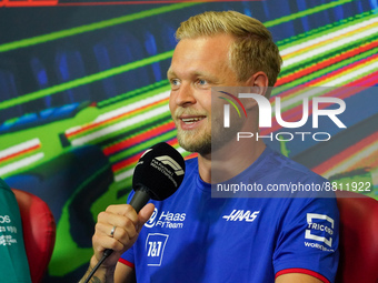 Kevin Magnussen driving the (20) Haas F1 Team VF-22 during the driver press conference of F1 Grand Prix of Italy at Autodromo di Monza on Se...