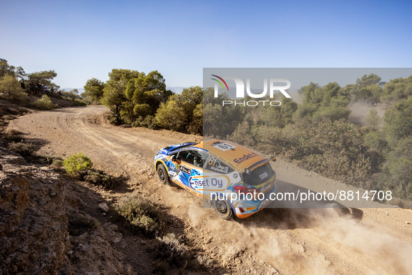 61 JOONA Lauri (fin), KORHONEN Mikael (fin), Ford Fiesta Rally3, action during the Acropolis Rally Greece 2022, 10th round of the 2022 WRC W...