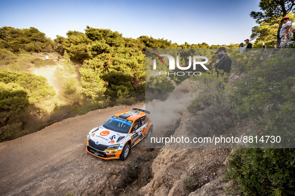26 INGRAM Christopher (gbr), DREW Craig (gbr), Skoda Fabia Evo, action during the Acropolis Rally Greece 2022, 10th round of the 2022 WRC Wo...