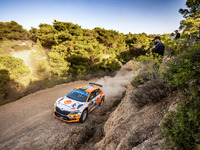 26 INGRAM Christopher (gbr), DREW Craig (gbr), Skoda Fabia Evo, action during the Acropolis Rally Greece 2022, 10th round of the 2022 WRC Wo...