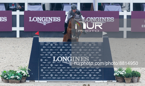 Trevor Breen (IRL) / Gonzalo during the Longines EEF Series of Warsaw Jumping CSIO4 , in Warsaw, Poland, on September 9, 2022. 