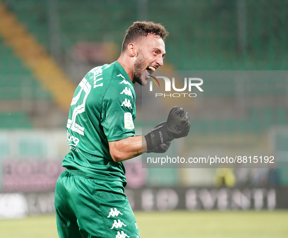 Mirko Pigliacelli of Palermo Fc during the Serie B match between Palermo Fc and Genoa Cfc on September  9, 2022 stadium "Renzo Barbera" in P...
