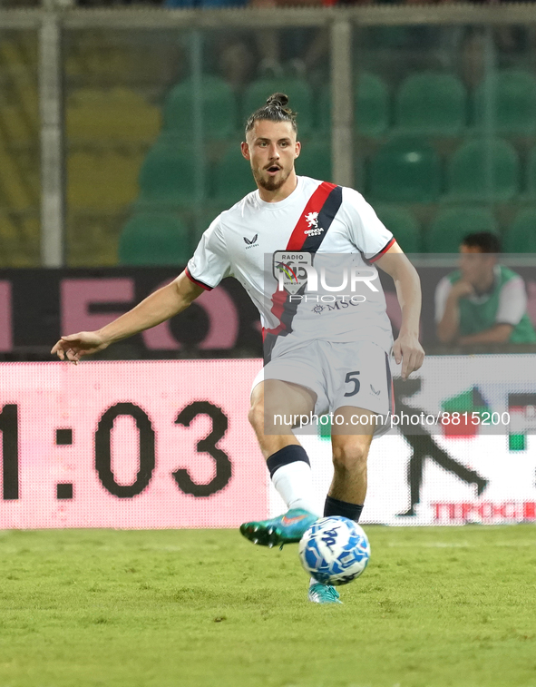 Radu Dragusin of Genoa Cfc during the Serie B match between Palermo Fc and Genoa Cfc on September  9, 2022 stadium "Renzo Barbera" in Palerm...