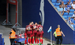 Sevilla players celebration during the match between RCD Espanyol and Sevilla FC, correspo...