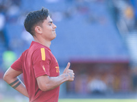 Paulo Dybala of AS Roma looks painful during the warm-up prior the Serie A match between AS Roma and Atalanta BC at Stadio Olimpico, Rome, I...