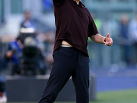 Jose Mourinho of AS Roma gestures during the Serie A match between AS Roma and Atalanta BC at Stadio Olimpico, Rome, Italy on 18 September 2...