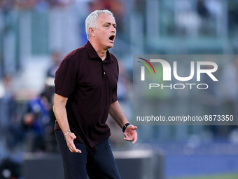 Jose Mourinho of AS Roma yells during the Serie A match between AS Roma and Atalanta BC at Stadio Olimpico, Rome, Italy on 18 September 2022...