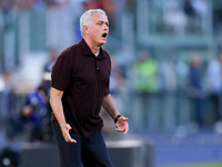 Jose Mourinho of AS Roma yells during the Serie A match between AS Roma and Atalanta BC at Stadio Olimpico, Rome, Italy on 18 September 2022...