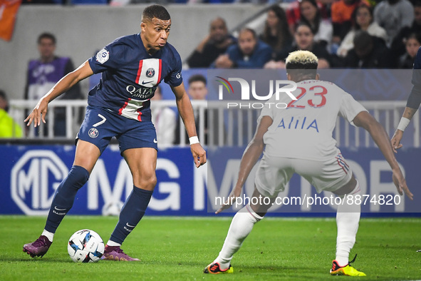 Kylian MBAPPE of PSG during the French championship Ligue 1 football match between Olympique Lyonnais and Paris Saint-Germain on September 1...
