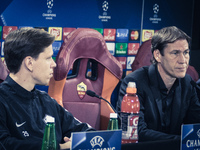 the goalKeeper Wojcech Szczesny and the coach Rudi Garcia gives press conference, on the eve of the team's Champions League football match a...