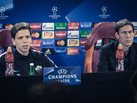 the goalKeeper Wojcech Szczesny and the coach Rudi Garcia gives press conference, on the eve of the team's Champions League football match a...