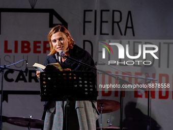 Italian actress, Anna Foglietta during an interpretative reading of the Underground Railroad during the thirteenth edition of Liberi sulla C...